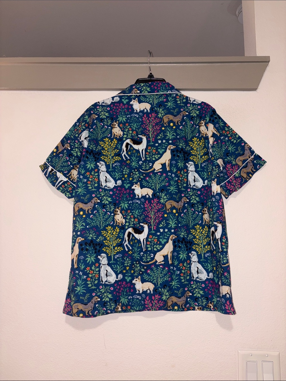 PrintFresh Must Love Dogs Short Sleeve Pajama Top in Indigo SZ L EUC - Picture 4 of 6